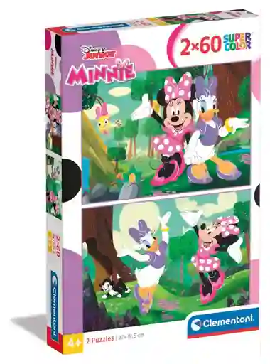 Rompecabezas 2x60 Piezas Minnie Y Daisy Disney Para Niños