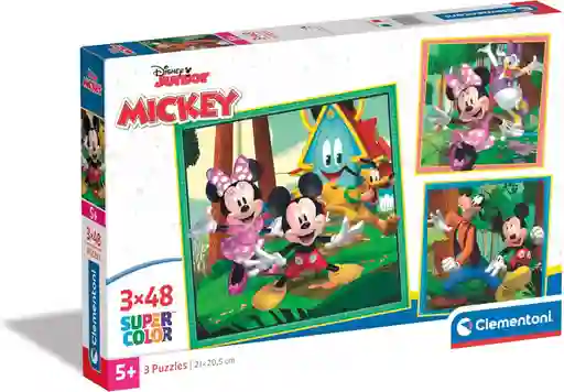 Rompecabezas 3x48 Piezas Mickey Y Amigos Para Niños