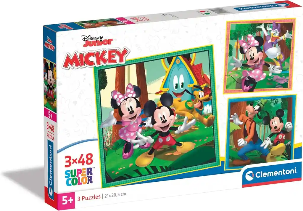 Rompecabezas 3x48 Piezas Mickey Y Amigos Para Niños
