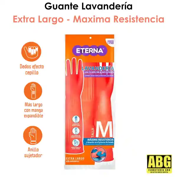 Guante De Lavanderia Extra Largo Maxima Resistencia Talla M