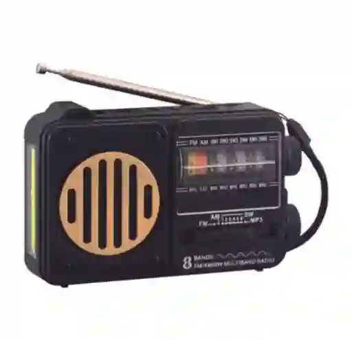 Radio De Emergencia Portátil Fm-am Bluetooth Linterna Recargable Usb