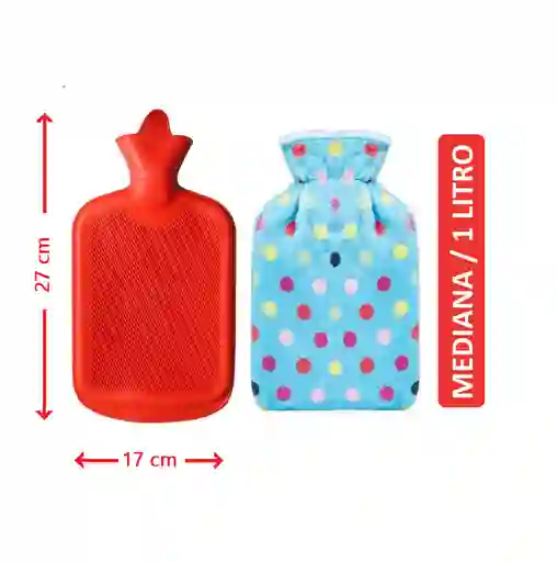 Bolsa Térmica De Agua Caliente 1 Litro Con Forro Caliente Fría Compresa Terapia