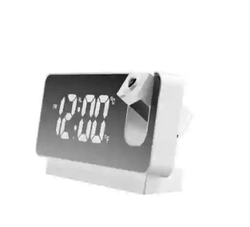 Reloj Despertador Con Proyector Digital Moderno Multifunción Led Control De Sonido Y Temperatura Recargable Tipo C