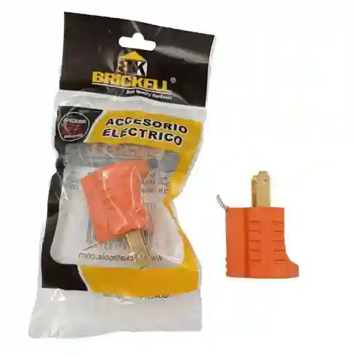 Enchufe Adaptador Electrico Naranja De Goma