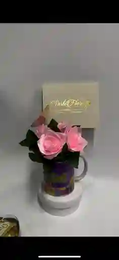 Arreglo De Flores Eternas Con Pocillo