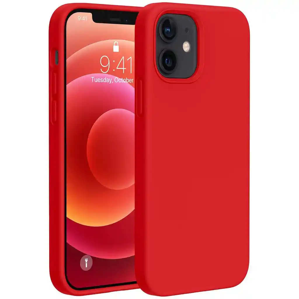 Silicone Case Iphone Iphone 12/12 Pro Rojo