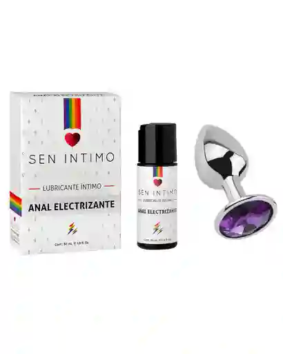 Combo Lubricante Electrizante Anal Sen Intimo + Plug S
