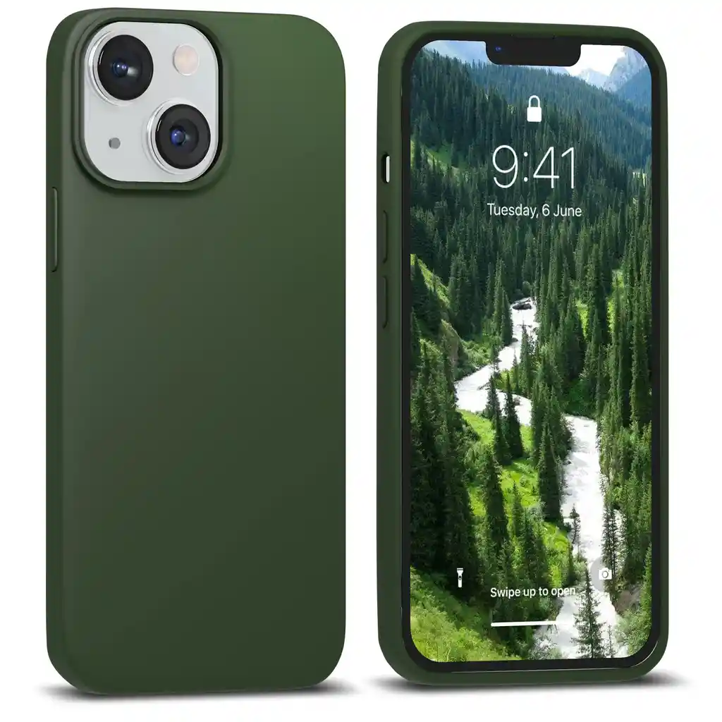 Silicone Case Iphone 13/14 Verde Oscuro