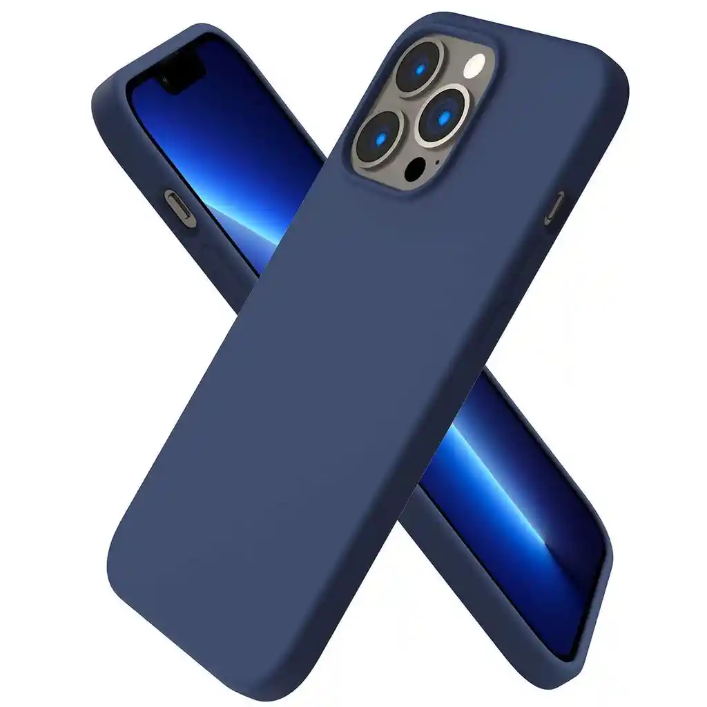 Silicone Case Iphone 13 Pro Max Azul Oscuro