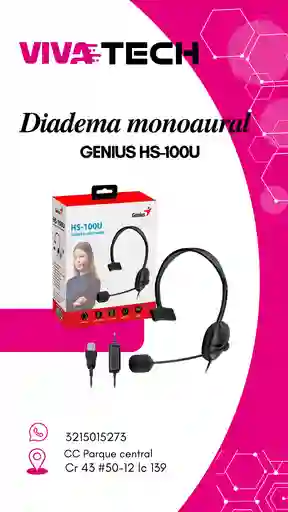 Diadema Monoaural Genius Hs-100u