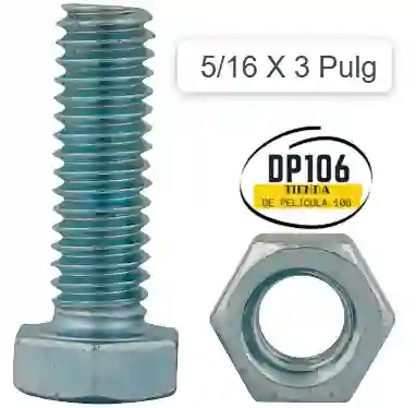 Tornillo Hexagonal 1/4 X 3 Pulg Con Tuerca X 1 Und