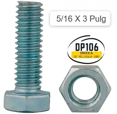 Tornillo Hexagonal 1/4 X 3 Pulg Con Tuerca X 1 Und
