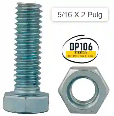 Tornillo Hexagonal 5/16 X 2 Pulg Con Tuerca X 1 Und
