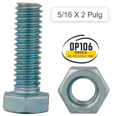 Tornillo Hexagonal 5/16 X 2 Pulg Con Tuerca X 1 Und