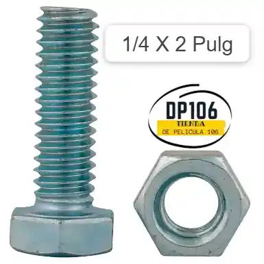Tornillo Hexagonal 1/4 X 2 Pulg Con Tuerca X 1 Und