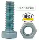 Tornillo Hexagonal 1/4 X 1.5 Pulg Con Tuerca X 1 Und