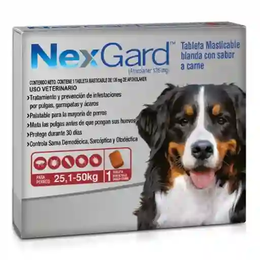Nexgard Tableta Masticable Para Perros 25.1 - 50 Kg