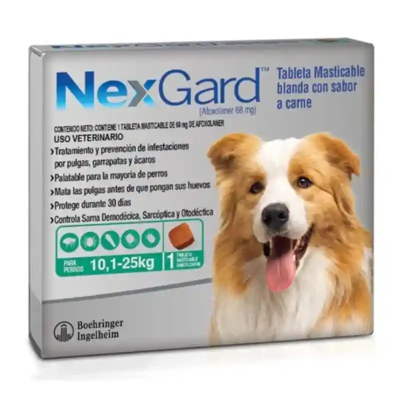Nexgard Tableta Masticable Para Perros 10.1 - 25 Kg