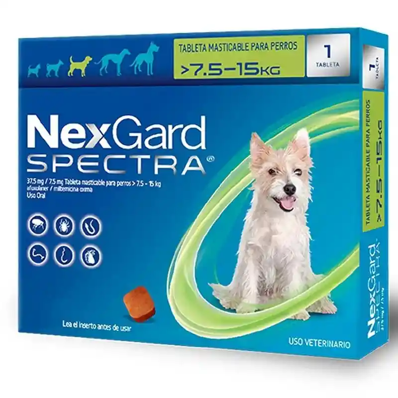 Nexgard Spectra Tableta Masticable Para Perros 7.5 - 15 Kg