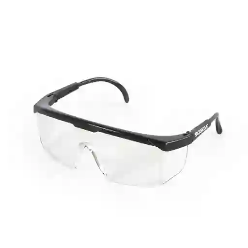 Gafas De Laboratorio Lentes De Seguridad Transparente Marco Negro Ajustables Para Adulto Y Niño