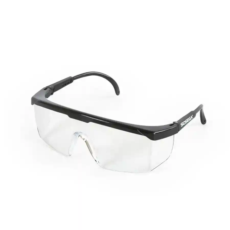 Gafas De Laboratorio Lentes De Seguridad Transparente Marco Negro Ajustables Para Adulto Y Niño