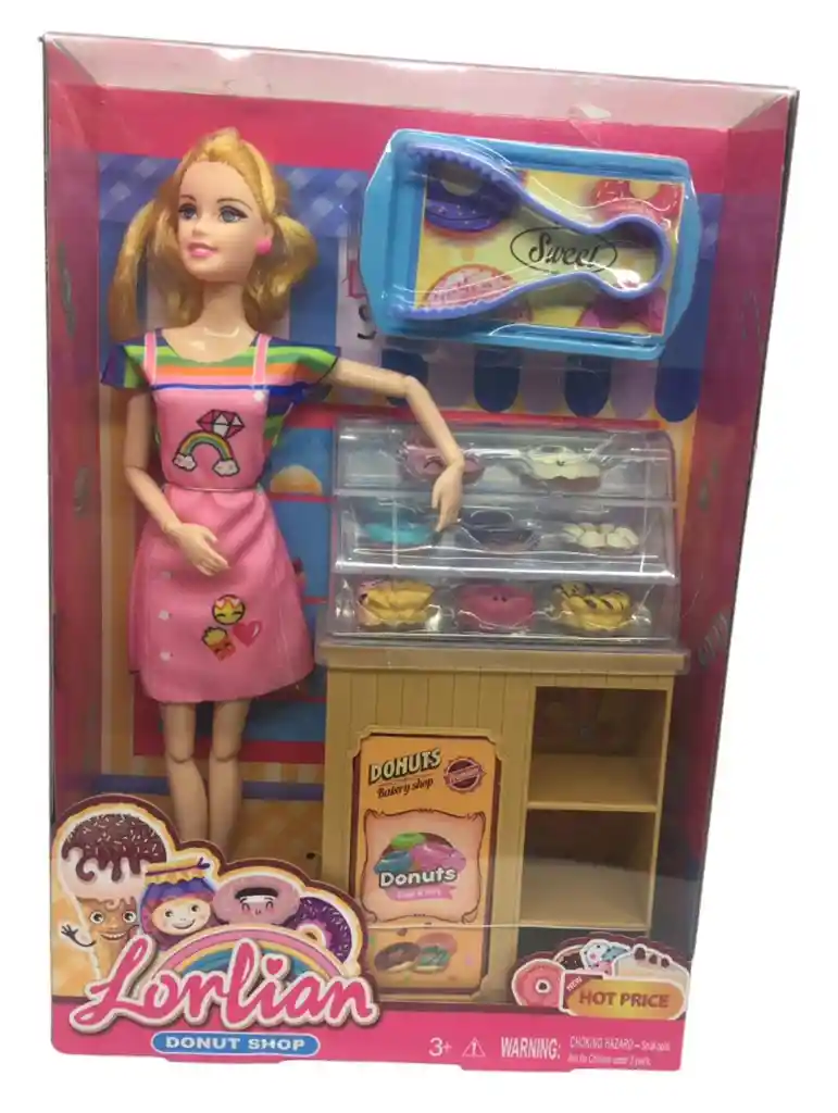Muñeca Articulada Chef Repostera De Donas Con Accesorios