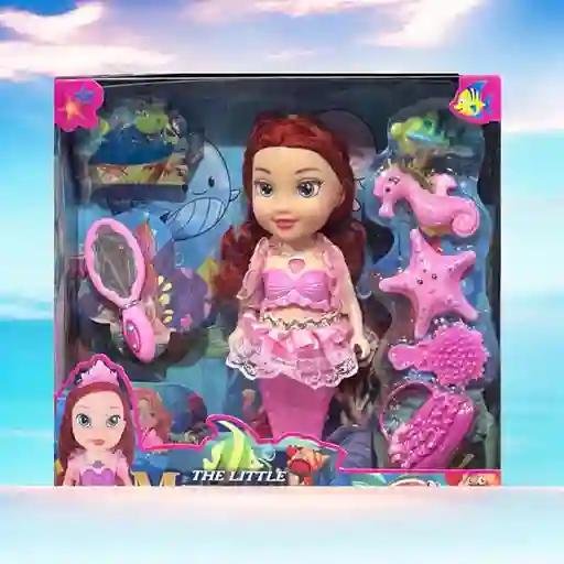 Juguete Muñeca Sirena Con Accesorios Luz Y Sonido