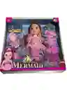 Juguete Muñeca Sirena Con Accesorios Luz Y Sonido