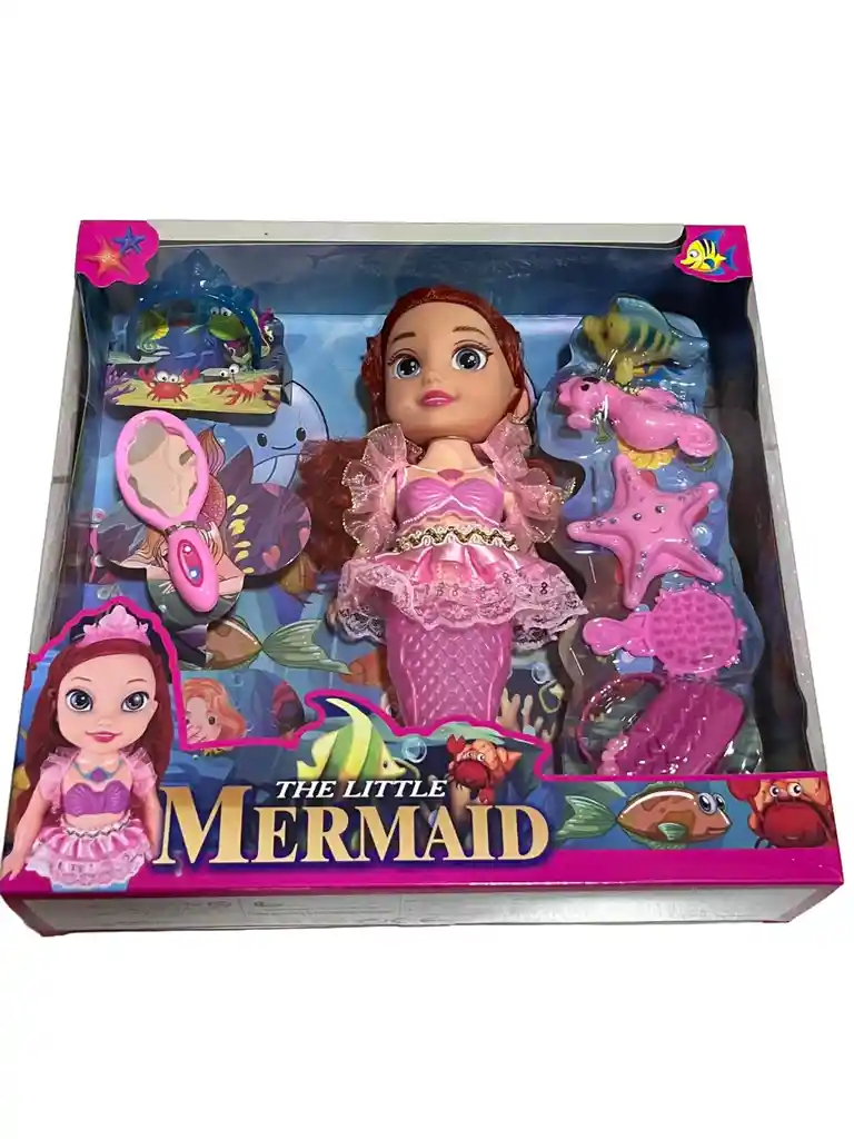 Juguete Muñeca Sirena Con Accesorios Luz Y Sonido