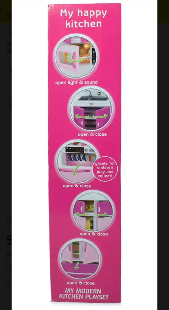 Set Mini Cocina Luces Y Sonido Accesorios Compatible Barbie