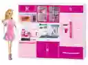 Set Mini Cocina Luces Y Sonido Accesorios Compatible Barbie