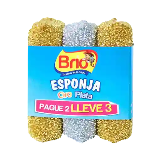 Esponja Oro Plata Brio X3 Unidades