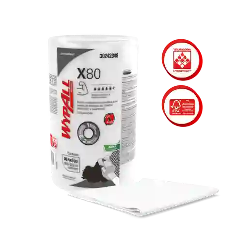 Paños De Limpieza Wypall X80 Rollo Regular Reutilizable
