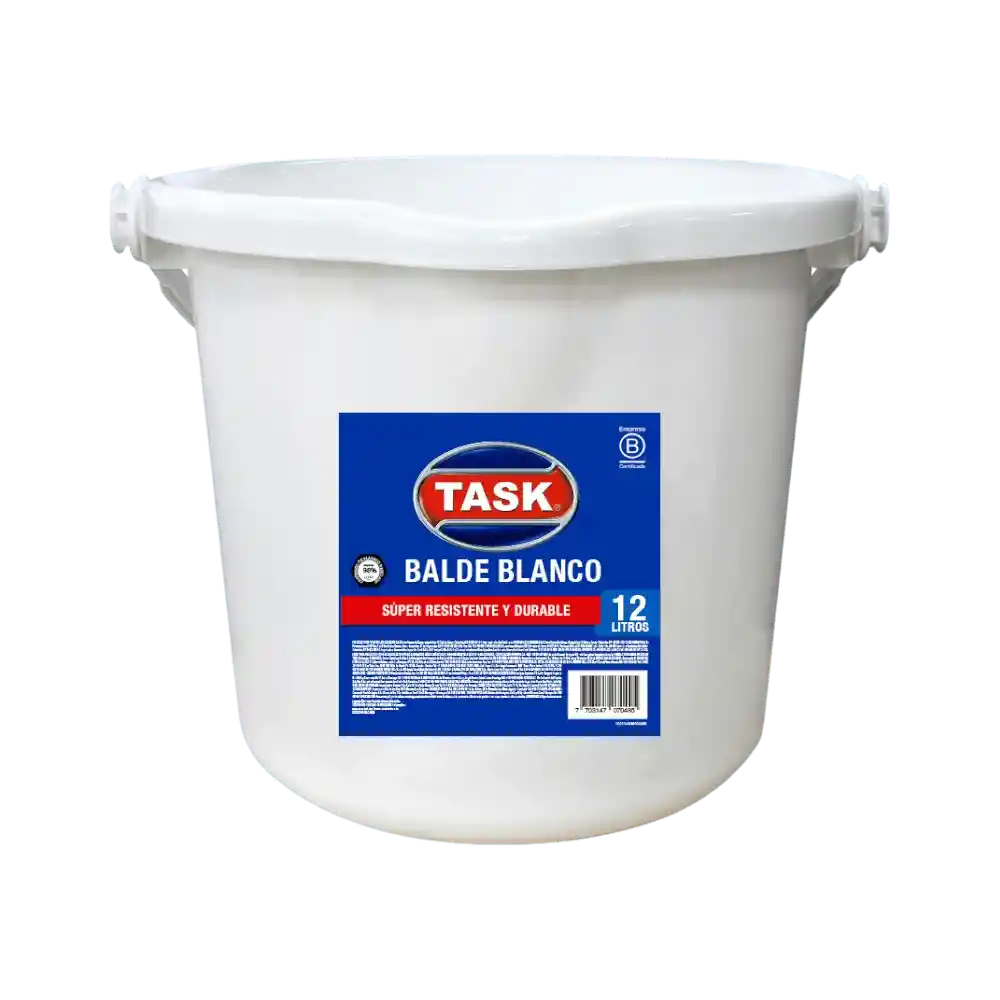 Balde Plástico 12 Litros Task - Blanco
