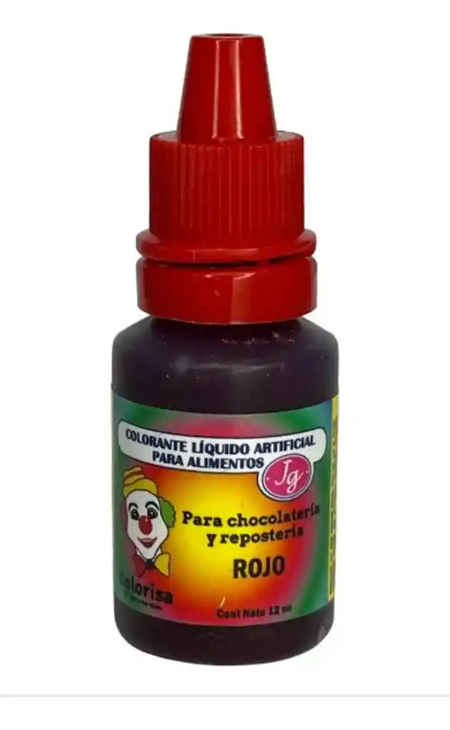 Colorante Alimento Vegetal Liquido Marca Payasito Color Rojo