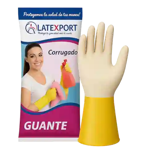 Guante Doméstico Corrugado Calibre 18 Gris - T-8