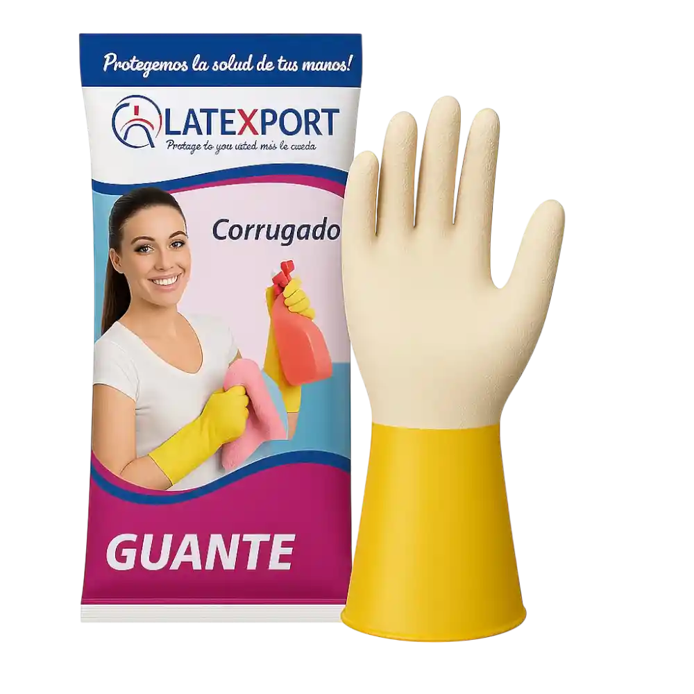 Guante Doméstico Corrugado Calibre 18 Gris - T-8