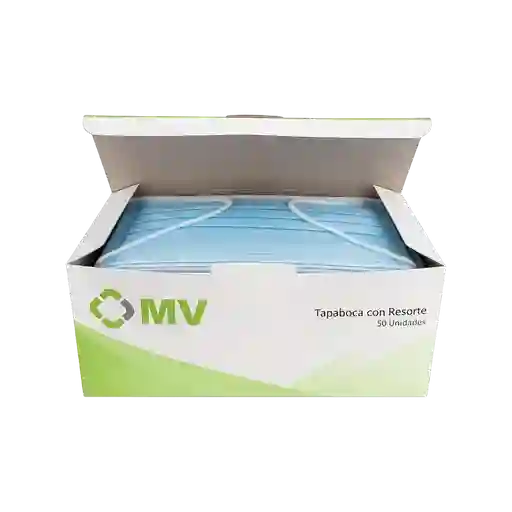 Caja Tapabocas Con Resorte De 3 Filtros X50 Unidades
