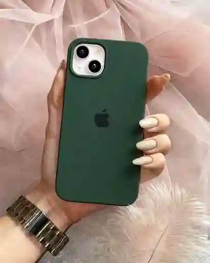 Silicone Case Iphone 15 Verde Oscuro