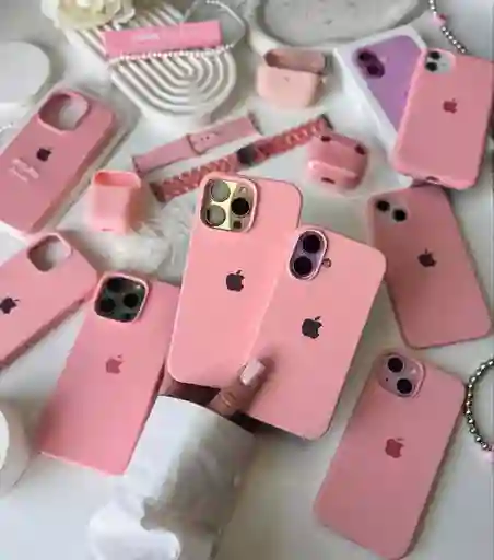 Silicone Case Iphone 15 Pro Max Rosado