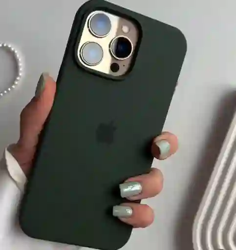 Silicone Case Iphone 15 Pro Max Verde Oscuro