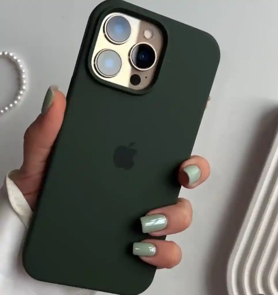 Silicone Case Iphone 15 Pro Max Verde Oscuro