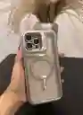 Case Metal Holder Iphone 15 Pro Max Plateado