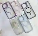 Case Metal Holder Iphone 15 Pro Max Rosado