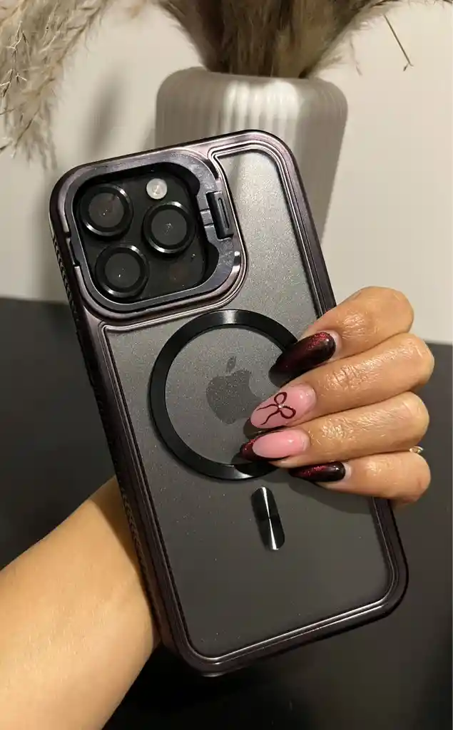 Case Metal Holder Iphone 15 Pro Max Negro