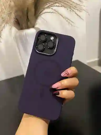 Silicone Case Magsafe Iphone 15 Pro Max Morado