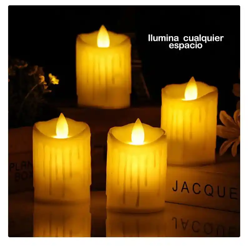 Vela Led De Pila Amarilla Derretida Pequeña Luz Cálida 4cm Alto