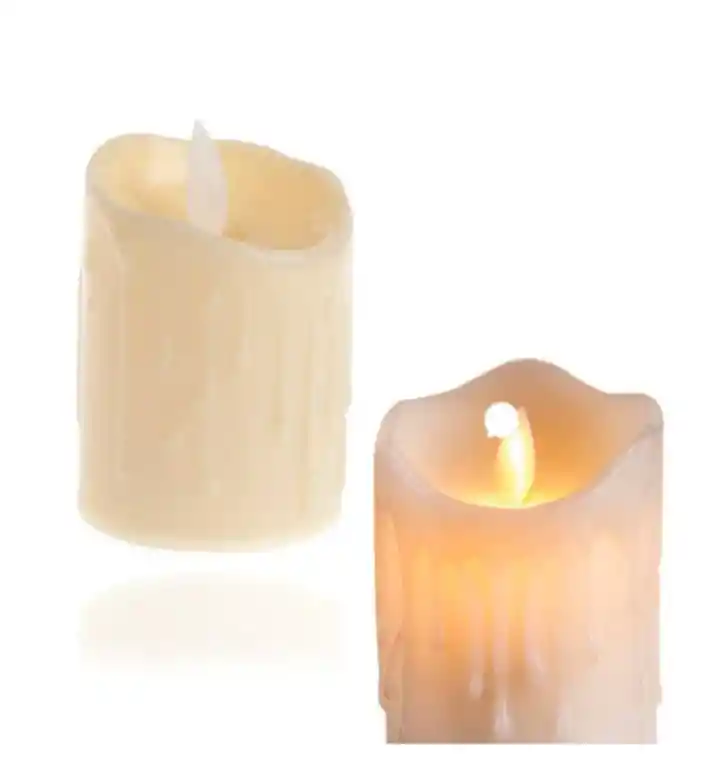 Vela Led De Pila Amarilla Derretida Pequeña Luz Cálida 4cm Alto