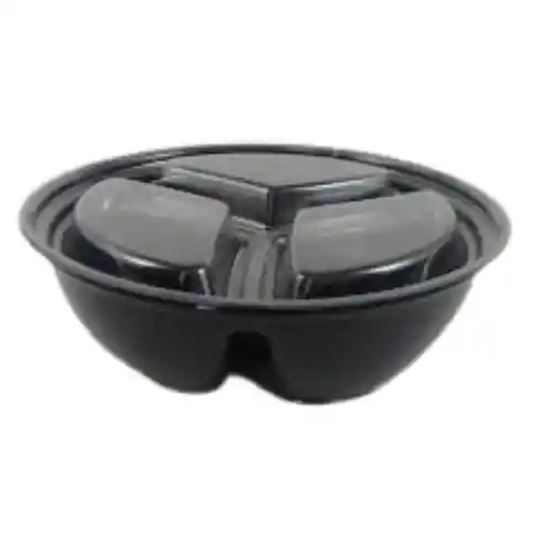 Contenedor Doble Uso 24 Onz Negro - 3 Divisiones