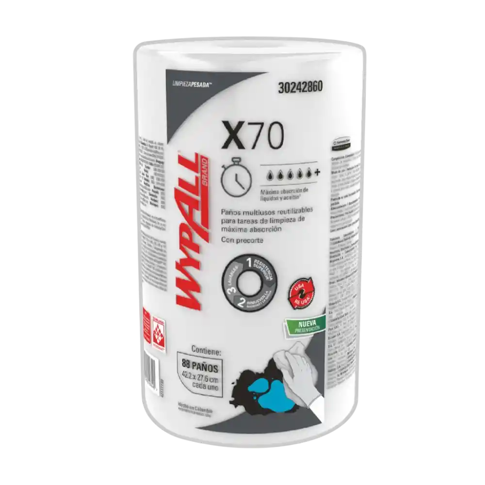 Wypall Paños De Limpieza X70 Rollo X88 Paños Multiusos